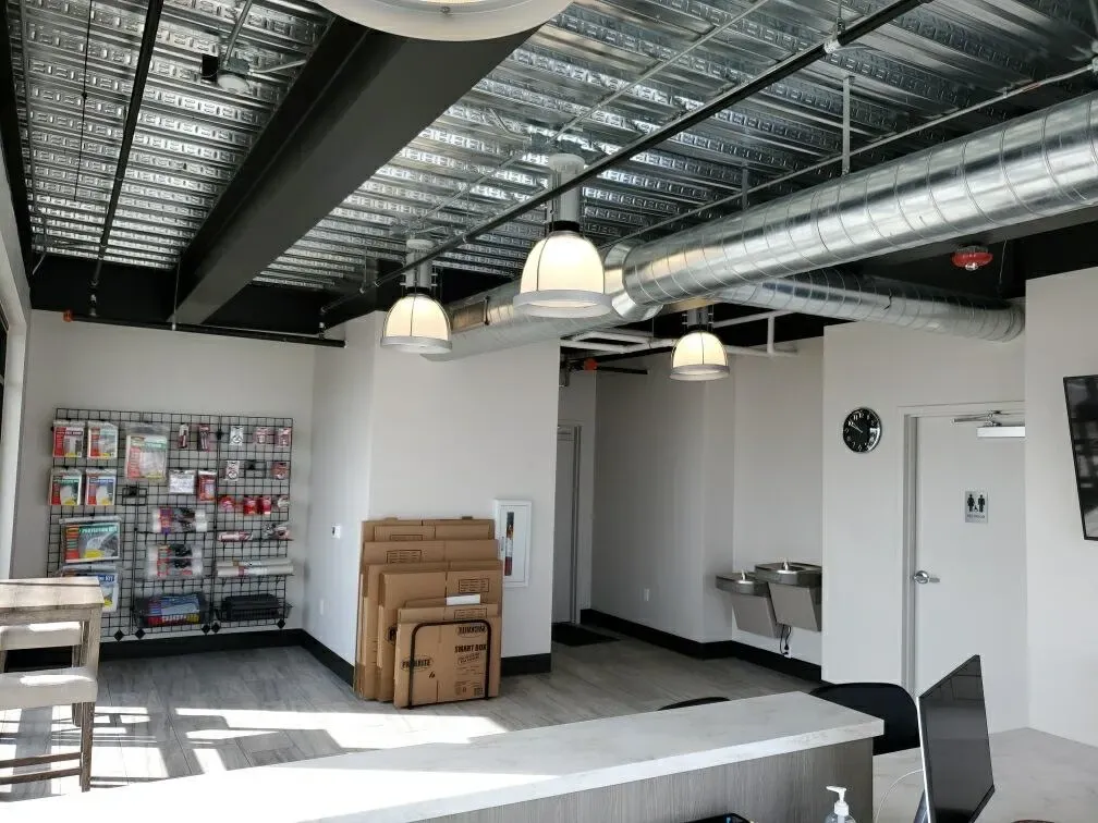 Exterior view of the Arvada 72 office building at the storage facility