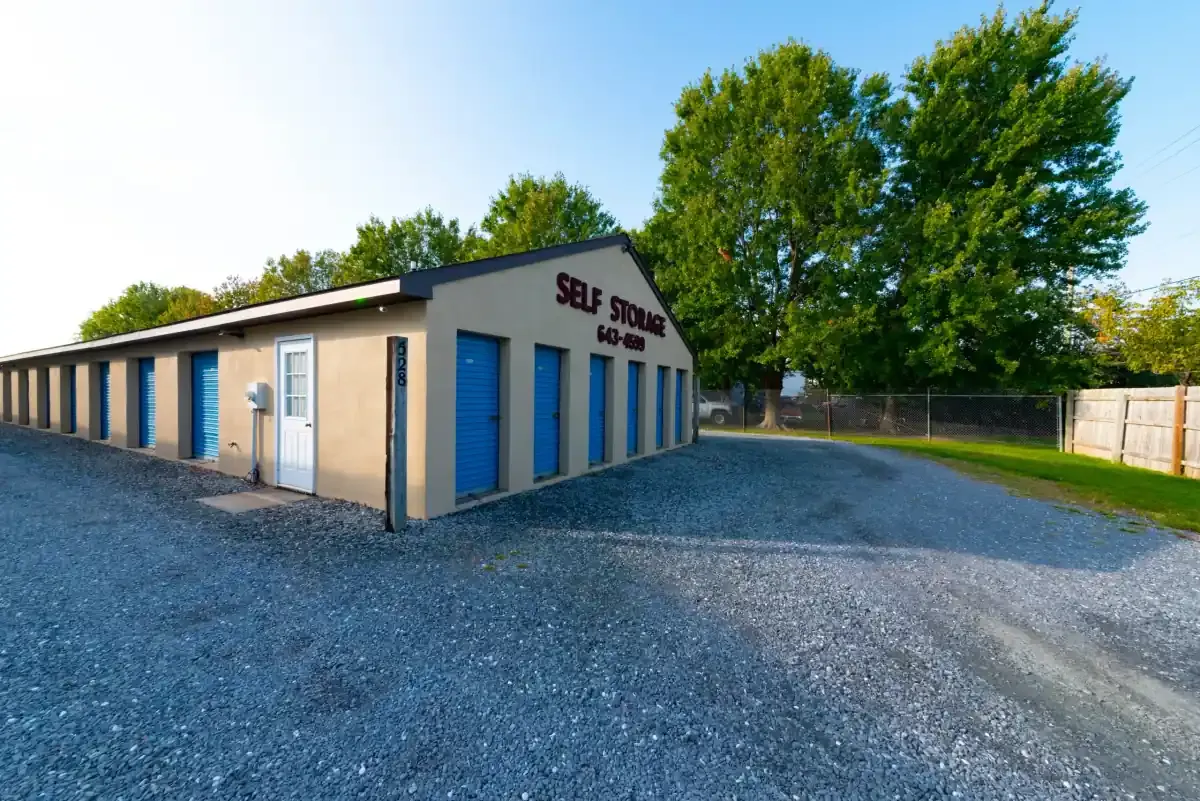 Gated entrance at the Cheslou Road self-storage property