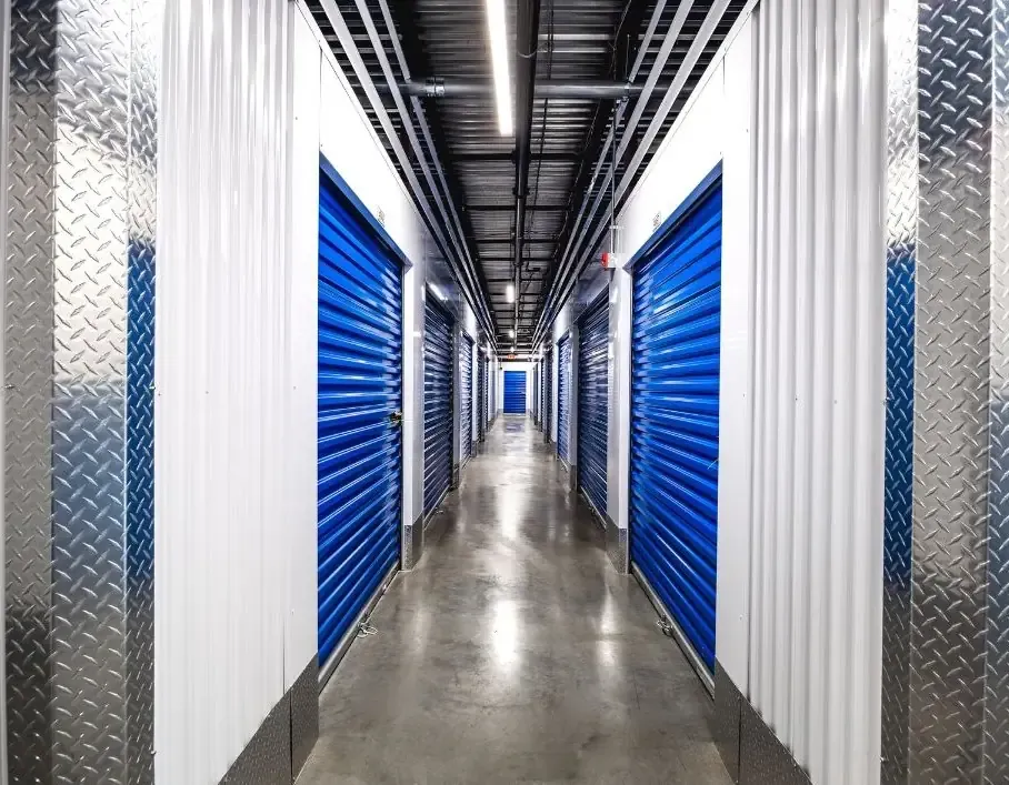 Exterior view of a climate-controlled storage unit.