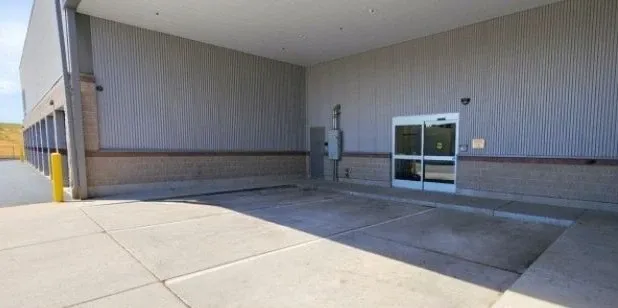 Covered loading bay area at the storage facility.