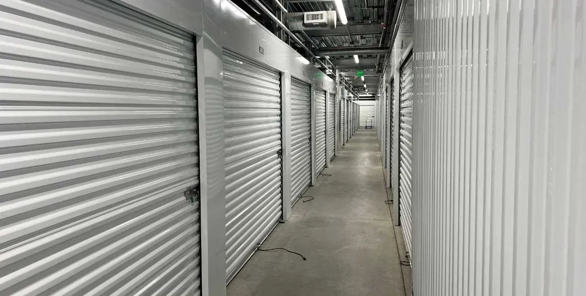 Interior view of climate-controlled storage units with modern features