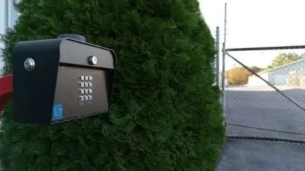 Keypad entry system at the storage facility for secure access.