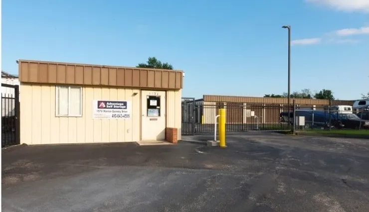 Keypad-secured entrance at the Marion Quimby self-storage facility