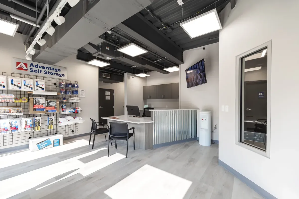 Interior office space at a self-storage facility