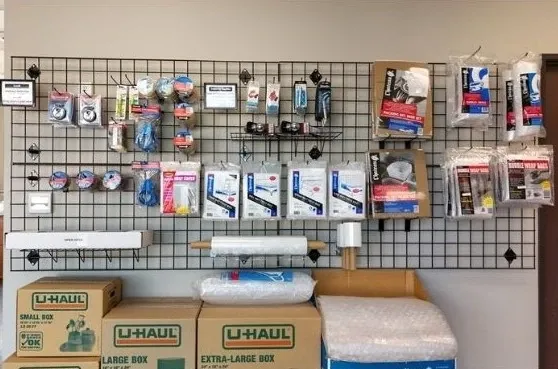 Packing and moving supplies available at the storage retail area.