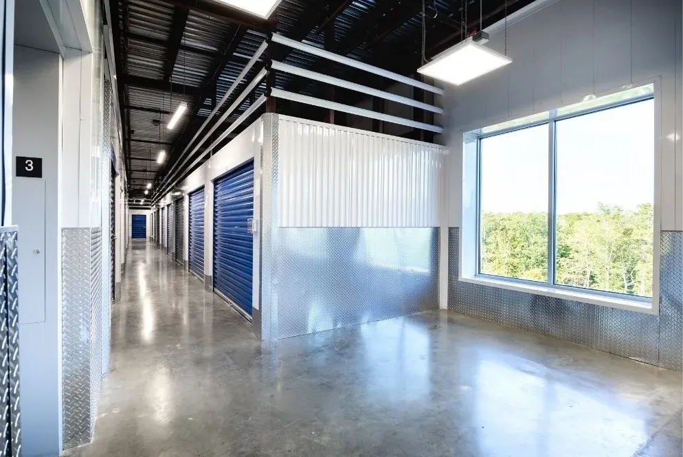 Overview of multiple storage units at the Tiverton facility
