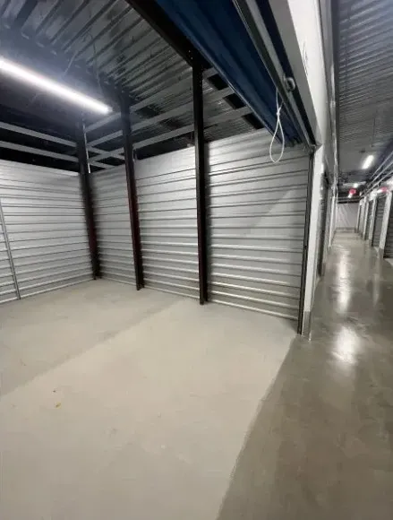 Inside of a large storage unit at Tiverton location