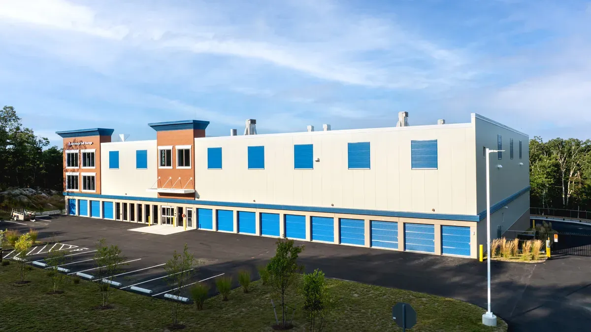 Alternate front view of the Tiverton storage facility entrance